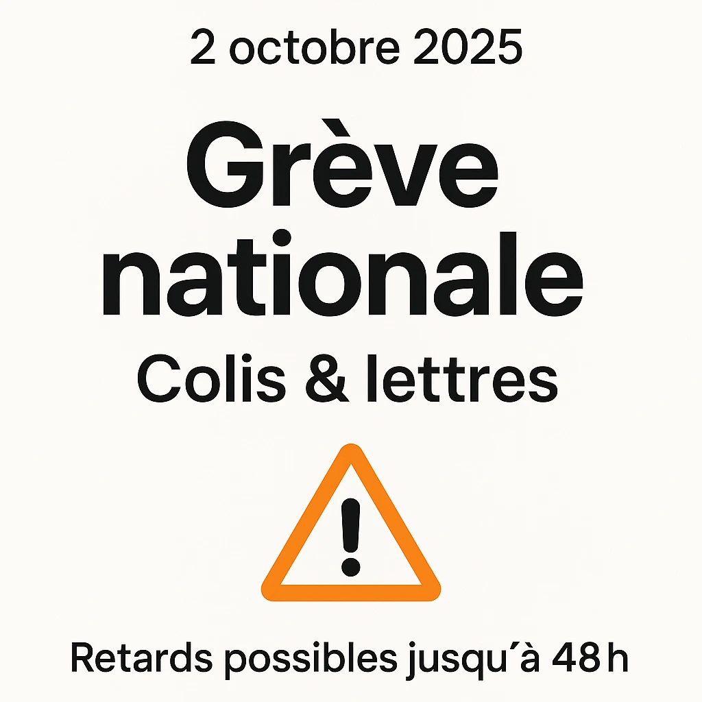 Grève nationale du 2 octobre 2025 — retards colis et lettres
