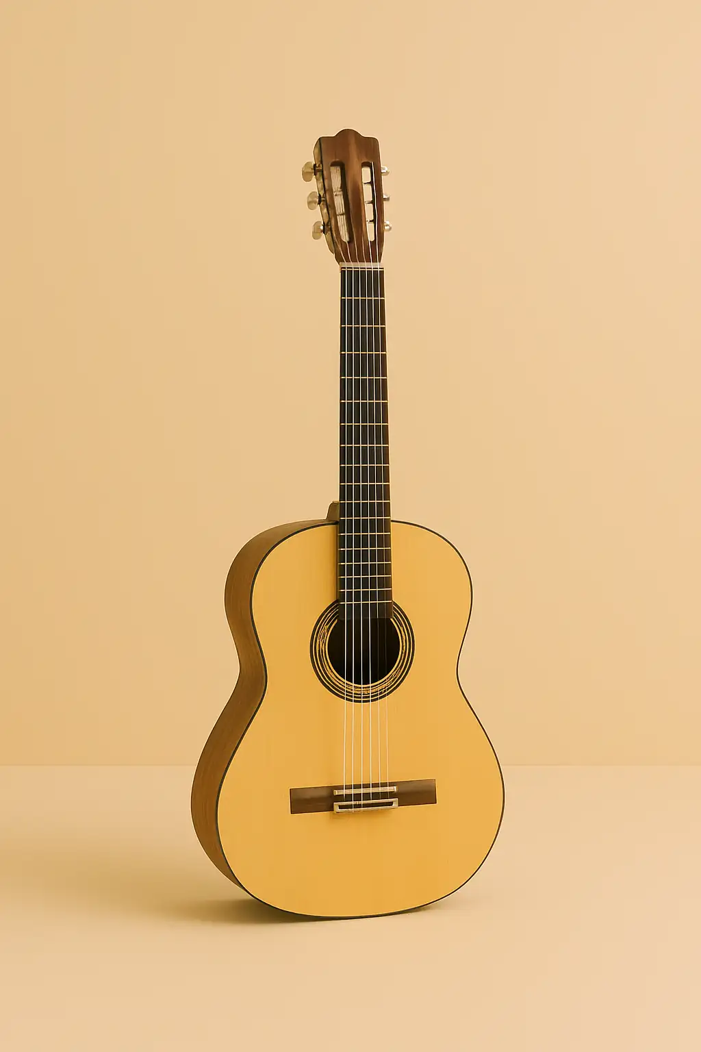 Guitare acoustique classique non emballée, présentée dans son état d’origine avant préparation pour l’expédition